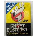 EST. $195.00-$300.00 1989 Topps GHOSTBUSTERS II Trading Card Packs (36) Pack Box (Box Has Tape On It)