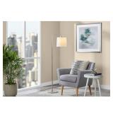 Auburn 56 in. Nickel Floor Lamp with Shade