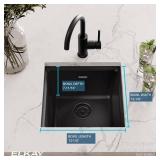 Quartz Black 15.75" Single Bowl Sink