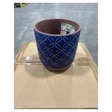 Griffy Small 2 qt. Blue Ceramic Indoor Pot (Pack o