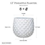 Pineapple Planter 14 qt Resin Weathered White (Pac