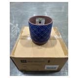 Griffy Small 2 qt Blue Ceramic Indoor Pot (Pack of