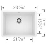 PRECIS 24" Undermount Granite Sink, White