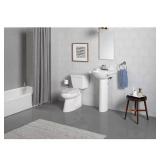Veer 21 in. Vitreous China Pedestal Sink White