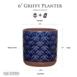 Griffy Small 2 qt. Blue Ceramic Indoor Pot (Pack o