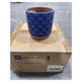 Griffy Small 2 qt. Blue Ceramic Indoor Pot (Pack o