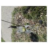 Metal and glass flower shaped light...