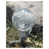 Metal and glass flower shaped light...