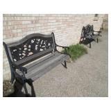 2 Park benches, nice heavy metal fr...