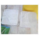 2 marble pillars, 20" tall...