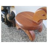 Bear bank and a wood turtle stand...
