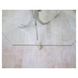 Glass top table, top measures 66 x ...