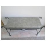 Padded metal entry bench...
