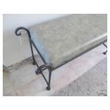 Padded metal entry bench...