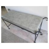 Padded metal entry bench...