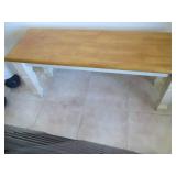 Wood bench, top measures 41 x 14"...