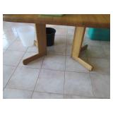 Wood table measures 5