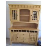 Solid wood blonde Hutch, 58" wide 7...