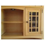 Solid wood blonde Hutch, 58" wide 7...