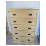 Solid wood blonde dresser, 39" wide...
