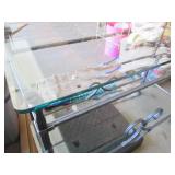 Metal frame, glass top table -...