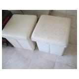 Pair of padded stools with storae...