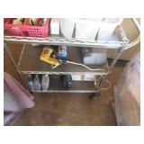 Metal cart on wheels, 18 x 30"...
