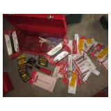 Toolbox filled with mainly new dril...