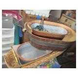 Lot of baskets and metal containers...