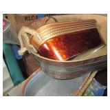 Lot of baskets and metal containers...