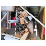 Assorted boards and pipes, various ...