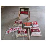 Lot of garage sale signs...