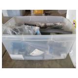 Plastic tote filled with electrical...