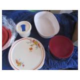 Kitchen lot Pyrex glass ware, bakin...