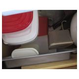 Huge box of kitchen supplies, tuppe...
