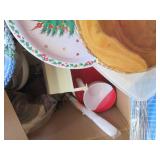 Huge box of kitchen supplies, tuppe...