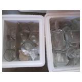 Glass cups, baking dish, and glass ...