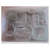 Glass cups, baking dish, and glass ...