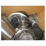 Collection of stainless steel pots ...