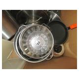 Collection of stainless steel pots ...