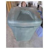 Large trash can on wheels...
