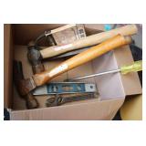 Mixed tools, sandpaper roll, tape m...