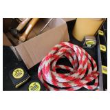 Mixed tools, sandpaper roll, tape m...