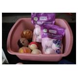 Bath salts, bath bombs, and jewelry...