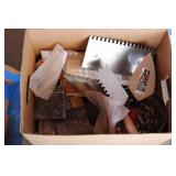 Box of tiling tools and supplies se...