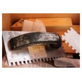 Box of tiling tools and supplies se...