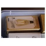 Tote of mixed light bulbs...