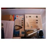 Tote of mixed light bulbs...
