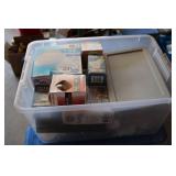 Tote of mixed light bulbs...