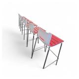 Herman Miller Eames Hightop Table with 7 Allermuir Casper bar stools Retails new for $6700